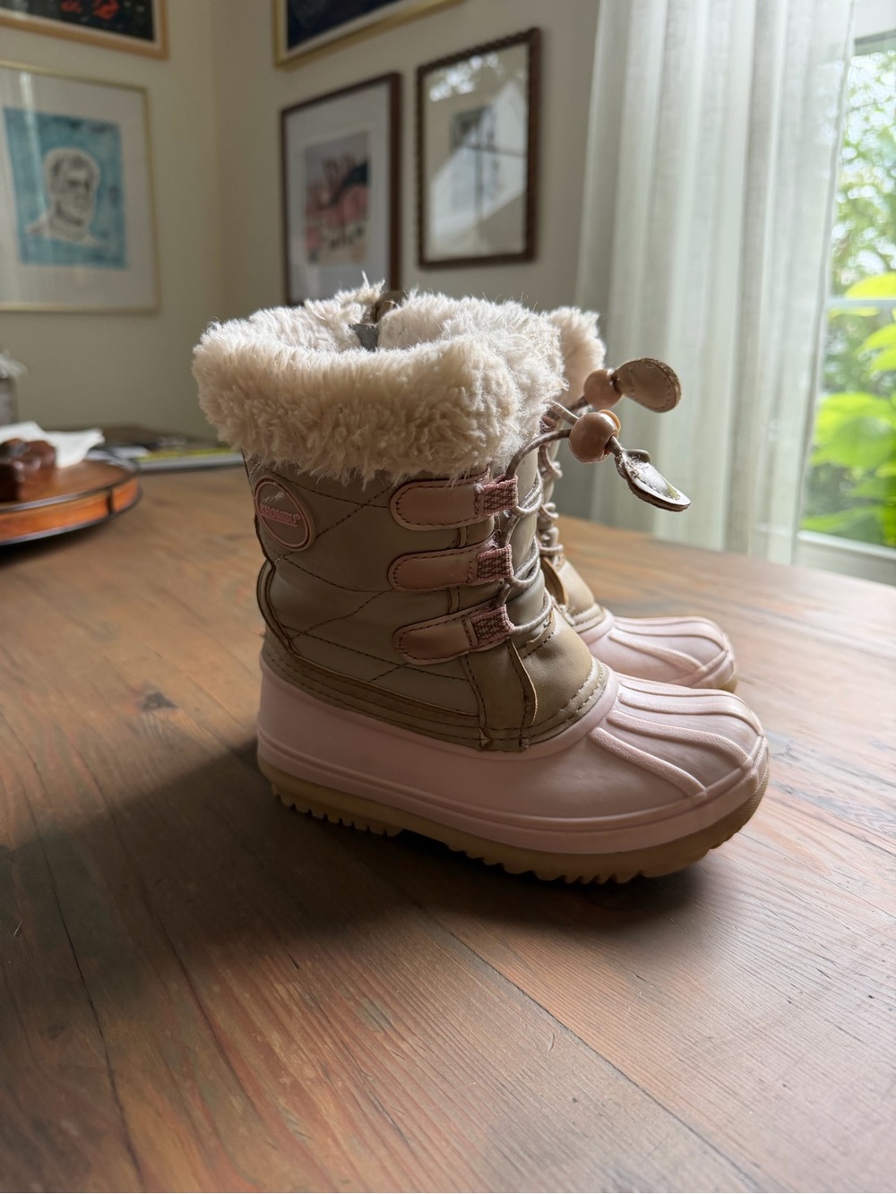 Khombu Girls Kids Size 10 Warm Fleece Lined Water Resistant Snow Boots, Rubber